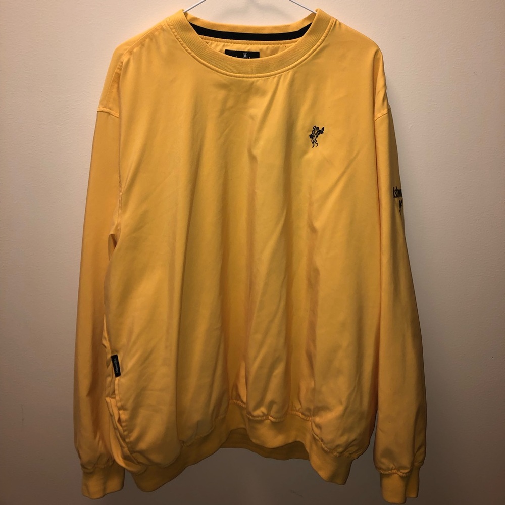 Yellow and black windbreaker